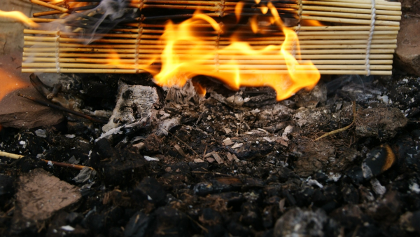 Фотография огненного коврика.